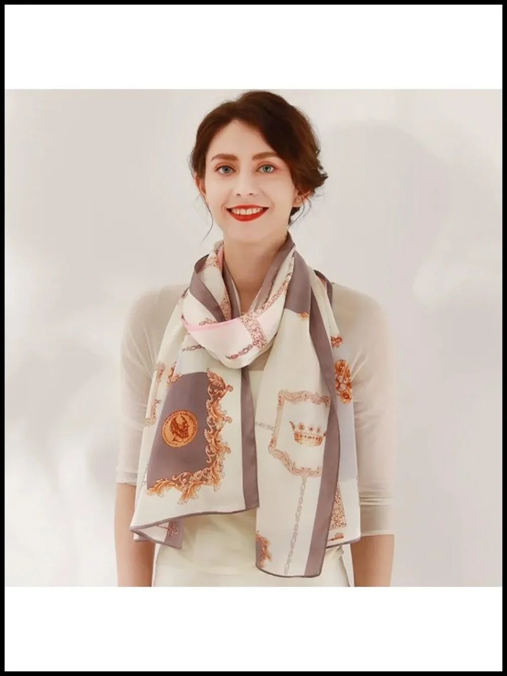 100% Silk Long Oblong Scarf Shawl Wrap for Women Gift Packed